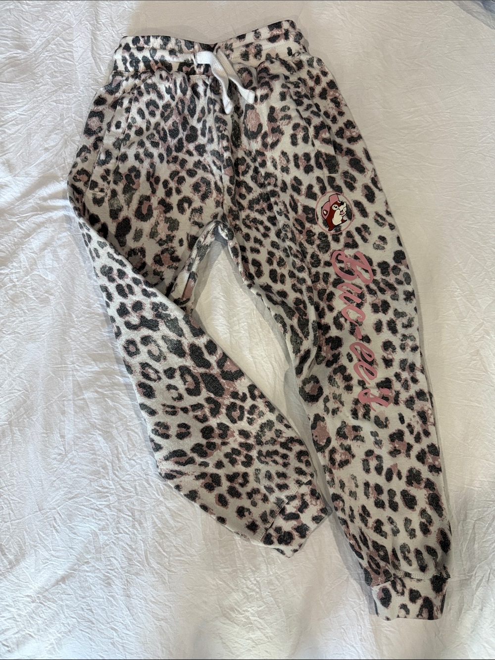 Leopard Print Pink Accent Kids Buc-ee's Joggers